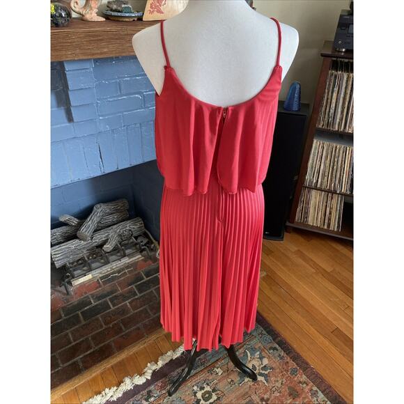 Vintage Jody T California Accordion Pleat Cami Midi Tank Cocktail Dress Disco S - Picture 6 of 13